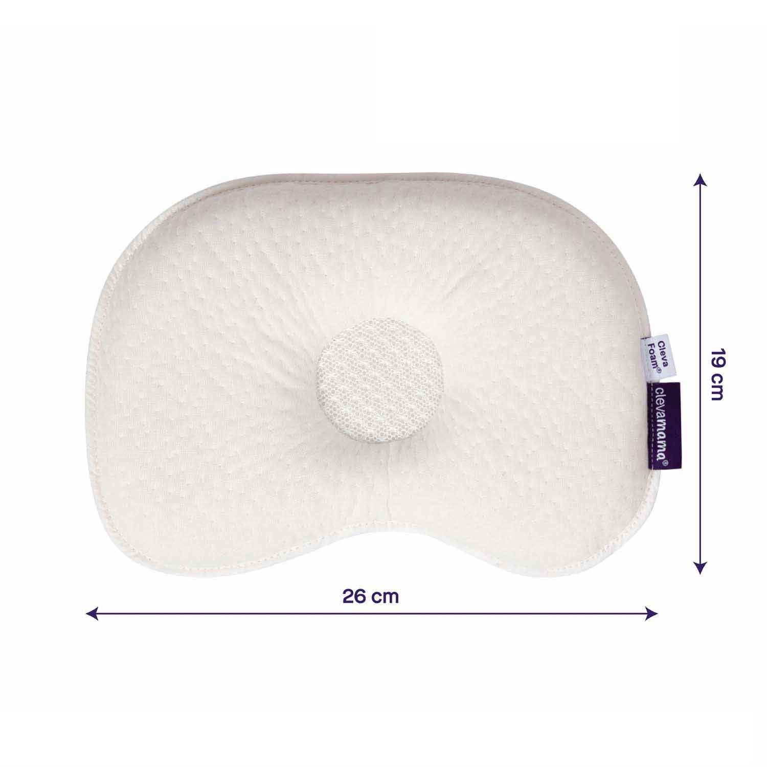 ClevaFoam® baby kussen vlak hoofd preventie (19 x 26 cm)