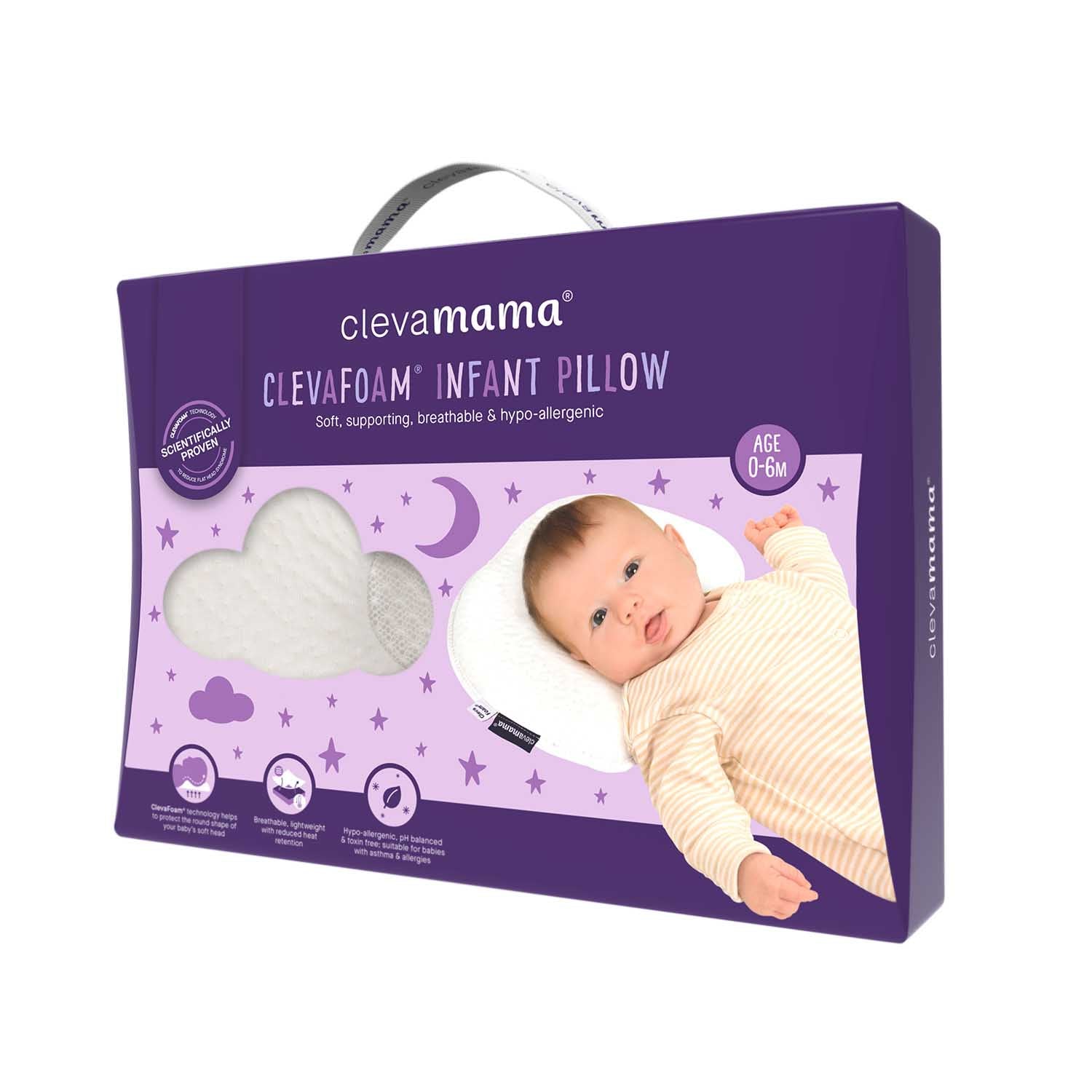 ClevaFoam® baby kussen vlak hoofd preventie (19 x 26 cm)